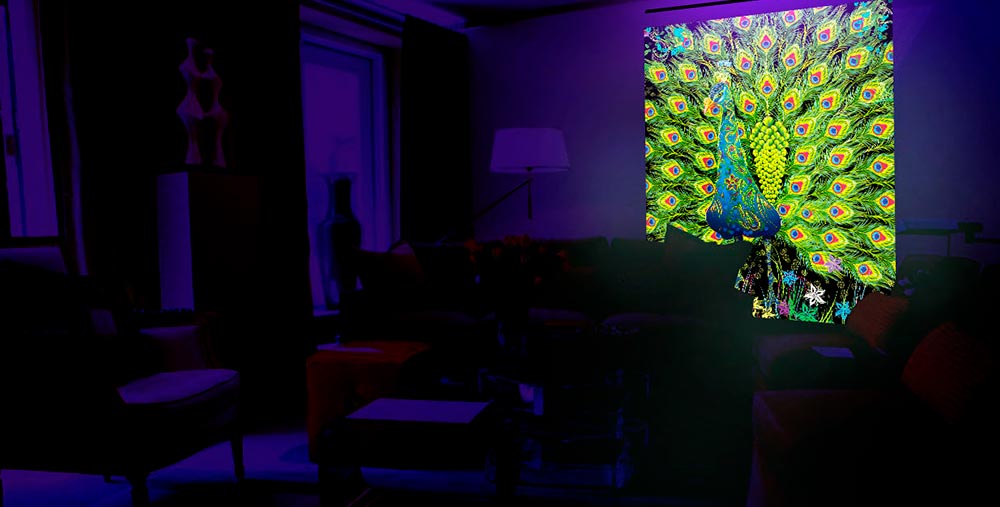 Blacklight Fluorescent uv-wallpapers, uv-tapestry