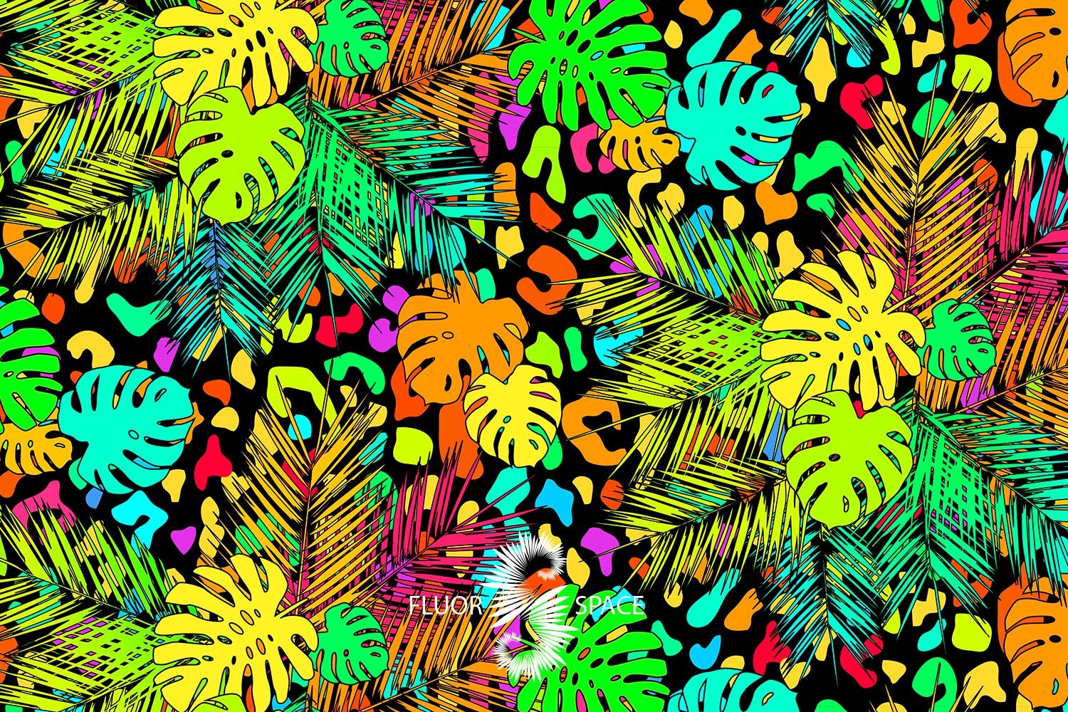 Jungle Флуоресцентные ткани, fluorescent uv-active fabrics