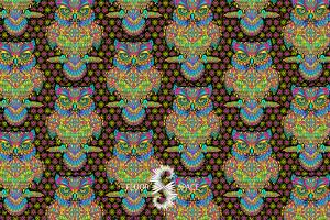 Owls Флуоресцентные ткани, fluorescent uv-active fabrics