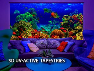 uv-active 3d tapestries backdrops