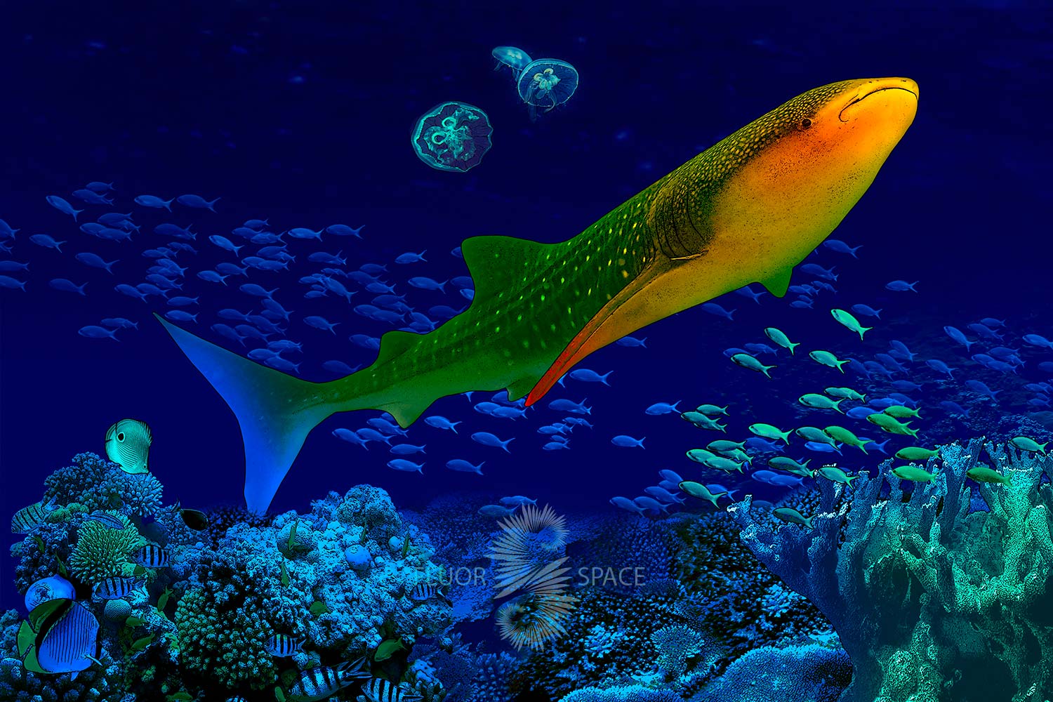 Неоновые 3D декорации Подводный мир