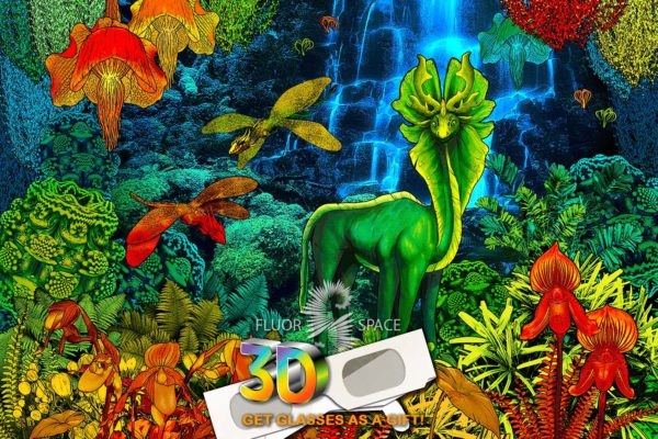 Флуоресцентное 3D полотно "Притягательная Пандора" Инопланетные джунгли