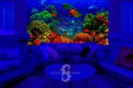 3D UV-active Tapestry "Undersea world" Trippy wall art, Festival banner, Blacklight Artwork, Wall Hanging, Neon Glow Backdrop, gift