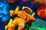 Флуоресцентное 3D полотно "Солнечная система" Открытый космос