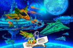 Флуоресцентное 3D полотно "Войны в космосе"