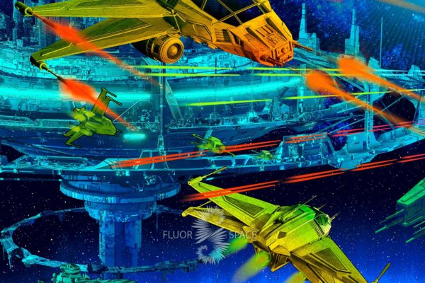 Флуоресцентное 3D полотно "Войны в космосе"