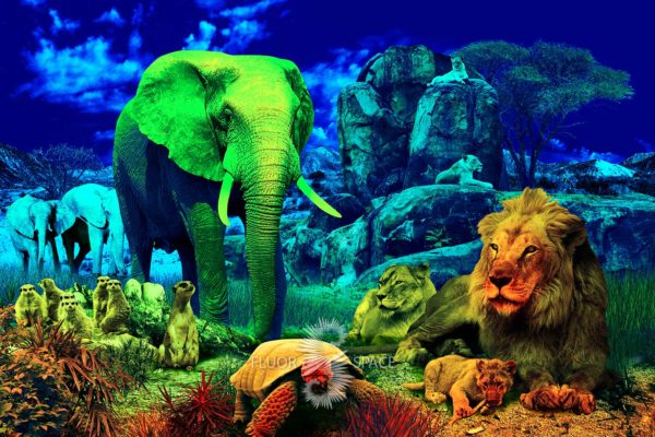 Флуоресцентное 3D полотно "Африканская саванна"