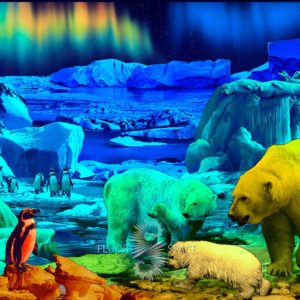 Флуоресцентное 3D полотно "Северное сияние"