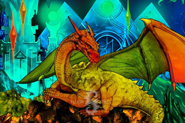 Флуоресцентное 3D полотно "Подземелье Драконов"