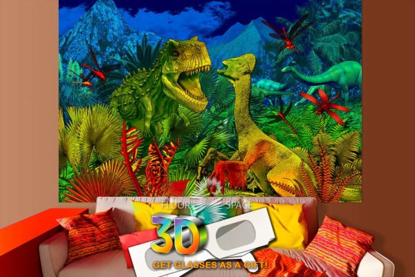 Флуоресцентное 3D полотно "Парк Юрского периода"