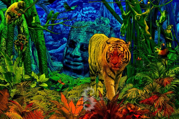 Флуоресцентное 3D полотно "Джунгли Джуманджи"