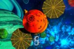 Флуоресцентное 3D полотно "Солнечная система" Открытый космос