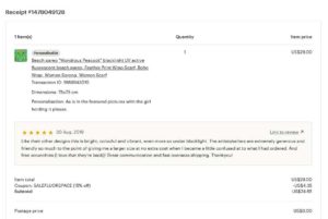 customer reviews from our store on the Etsy marketplace