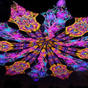 Ультрафиолетовое Канопи - Неоновый Декоративный Навес "Таинственный лев", 12 лепестков
