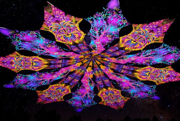 Ультрафиолетовое Канопи - Неоновый Декоративный Навес "Таинственный лев", 12 лепестков