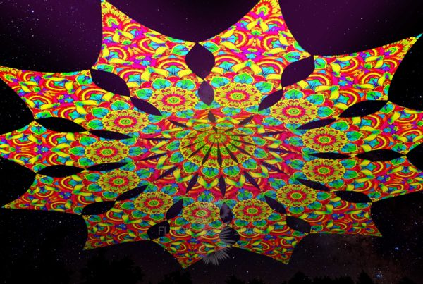 Ультрафиолетовое Канопи - Неоновый Декоративный Навес "Мандала", 12 лепестков