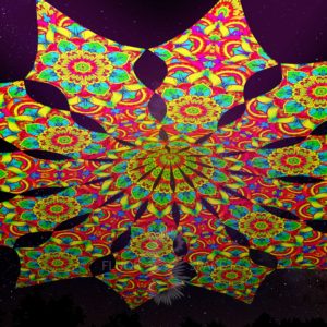 Ультрафиолетовое Канопи - Неоновый Декоративный Навес "Мандала", 12 лепестков