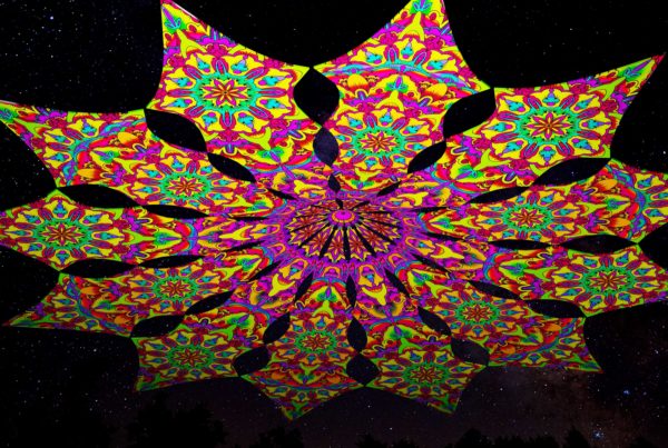 Ультрафиолетовое Канопи - Неоновый Декоративный Навес "Мандала 2", 12 лепестков