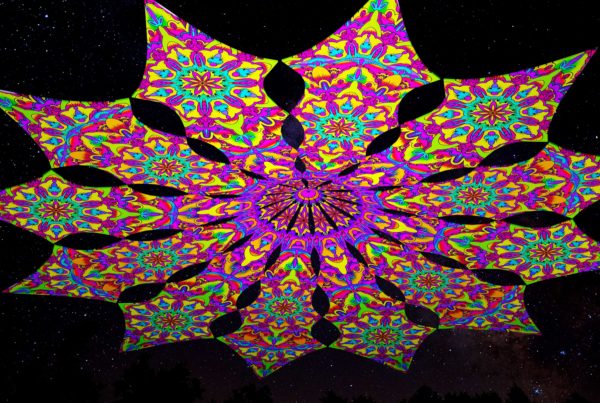 Ультрафиолетовое Канопи - Неоновый Декоративный Навес "Мандала 2", 12 лепестков