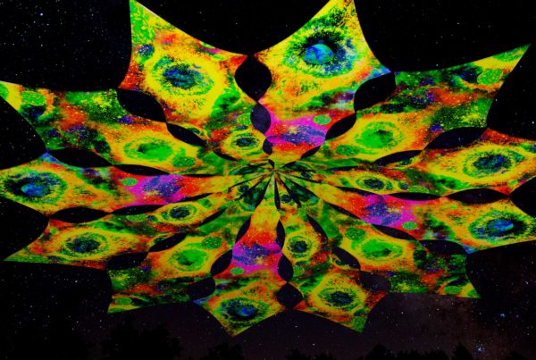 Ультрафиолетовое Канопи - Неоновый Декоративный Навес "Неоновый космос 1", 12 лепестков