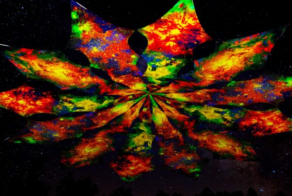 Ультрафиолетовое Канопи - Неоновый Декоративный Навес "Неоновый космос - Галактики", 12 лепестков
