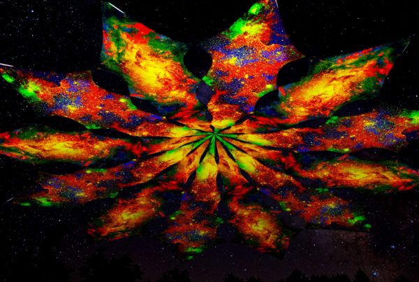 Ультрафиолетовое Канопи - Неоновый Декоративный Навес "Неоновый космос - Галактики", 12 лепестков