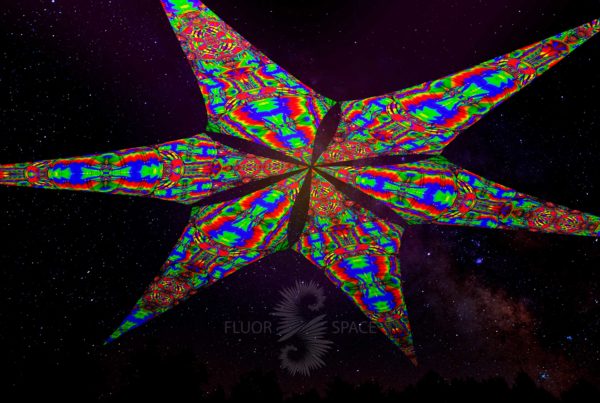 Ультрафиолетовое Светящееся Канопи - Неоновый Декоративный Навес "Rainbow Bubbles", 6 лепестков