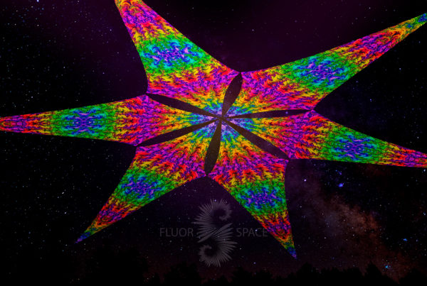 Ультрафиолетовое Светящееся Канопи - Неоновый Декоративный Навес "Rainbow Radiance", 6 лепестков
