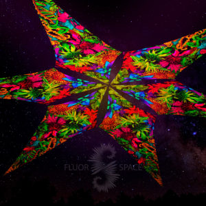 Ультрафиолетовое Светящееся Канопи - Неоновый Декоративный Навес "Wild Flowers", 6 лепестков