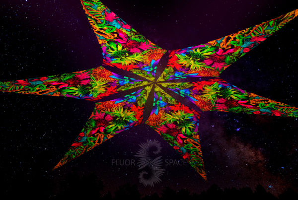 Ультрафиолетовое Светящееся Канопи - Неоновый Декоративный Навес "Wild Flowers", 6 лепестков