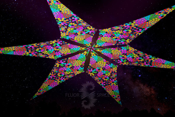 Ультрафиолетовое Светящееся Канопи - Неоновый Декоративный Навес "Flower Power", 6 лепестков