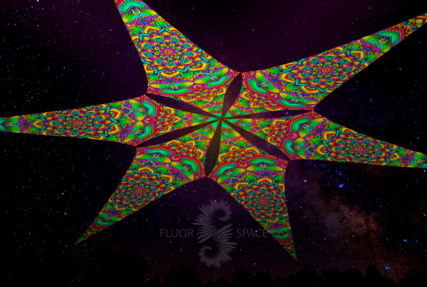 Ультрафиолетовое Светящееся Канопи - Неоновый Декоративный Навес "Mandala 3", 6 лепестков