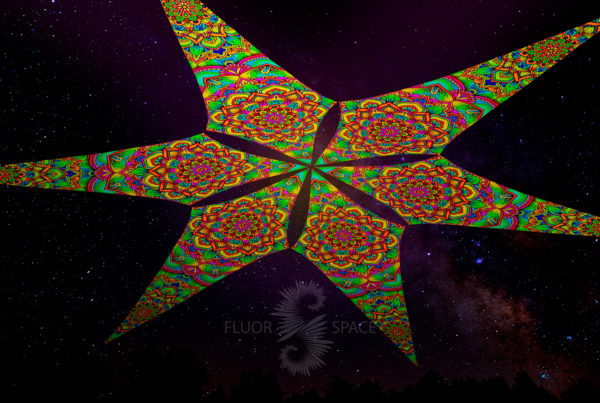 Ультрафиолетовое Светящееся Канопи - Неоновый Декоративный Навес "Mandala 3", 6 лепестков
