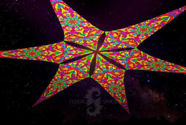 Ультрафиолетовое Светящееся Канопи - Неоновый Декоративный Навес "Mandala 2", 6 лепестков