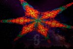 Ультрафиолетовое Светящееся Канопи - Неоновый Декоративный Навес "Fractal Flowers", 6 лепестков