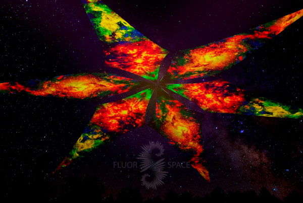 Ультрафиолетовое Светящееся Канопи - Неоновый Декоративный Навес "Galaxy Space 3", 6 лепестков