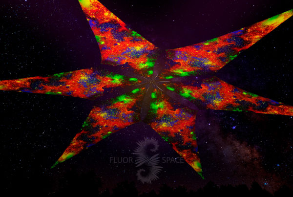 Ультрафиолетовое Светящееся Канопи - Неоновый Декоративный Навес "Galaxy Acide Space", 6 лепестков
