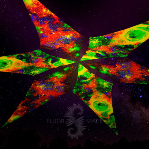 Ультрафиолетовое Светящееся Канопи - Неоновый Декоративный Навес "Galaxy Acide Space", 6 лепестков