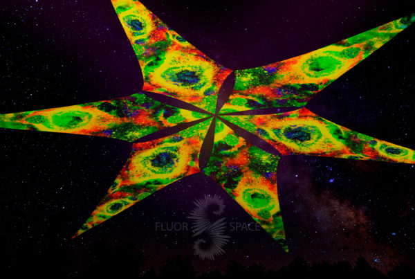 Ультрафиолетовое Светящееся Канопи - Неоновый Декоративный Навес "Acide Space 1", 6 лепестков