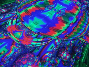 Psychedelic UV-Reactive Canopy – Ceiling Decoration