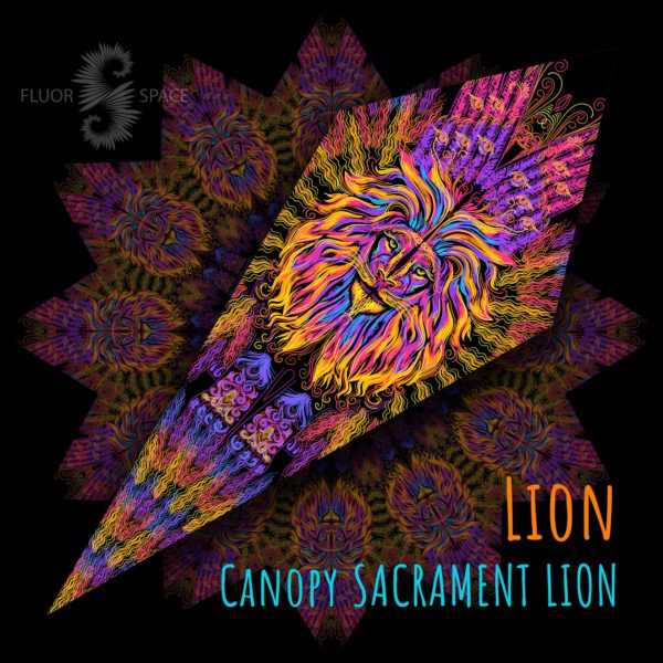 Ультрафиолетовое Светящееся Канопи - Неоновый Декоративный Навес "Sacraments Lion"