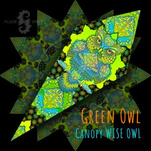 Ультрафиолетовое Светящееся Канопи - Неоновый Декоративный Навес "Wise Owls - Green"