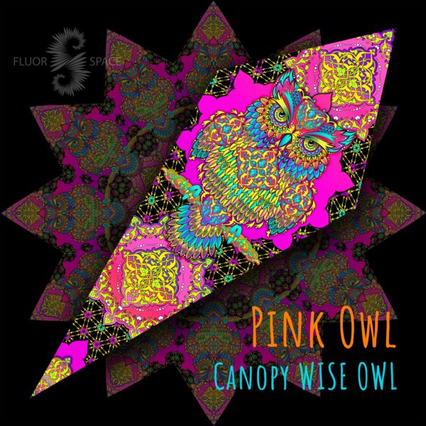 Ультрафиолетовое Светящееся Канопи - Неоновый Декоративный Навес "Wise Owls - Pink"