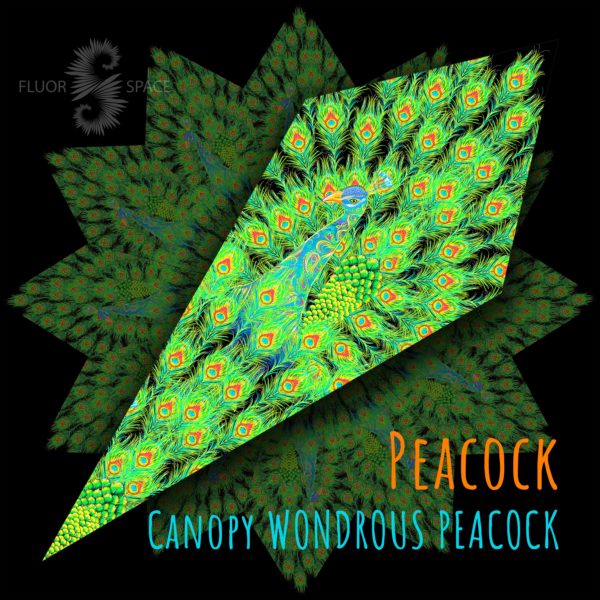 Ультрафиолетовое Светящееся Канопи - Неоновый Декоративный Навес "Wondrous Peacock"
