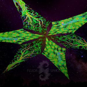Ультрафиолетовое Светящееся Канопи - Неоновый Декоративный Навес "Wondrous Peacock", 6 лепестков