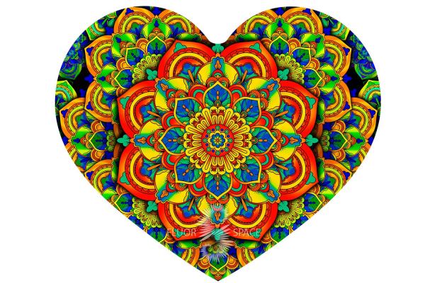 Флуоресцентная Светящаяся Подушка "Mandala Heart"