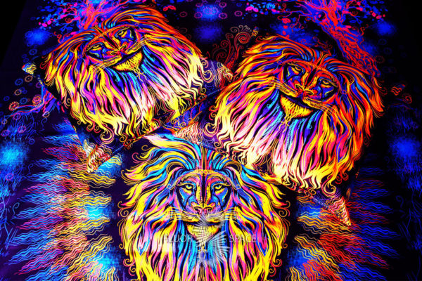 Флуоресцентная Светящаяся Подушка Таинственный лев